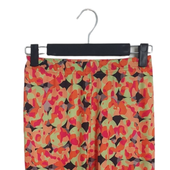 AQUA gym leggings orange multi Geometric Abstract Print 6 uk 24" waist - Picture 3 of 7